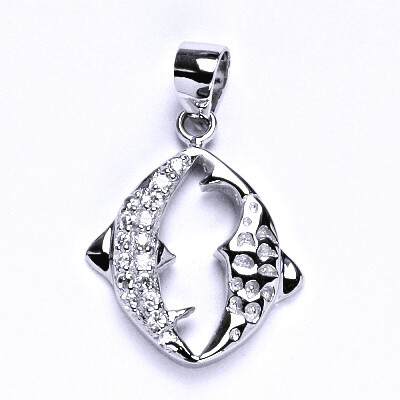Přívěsek stříbrný, syntetický zirkon, váha 2,38 g
