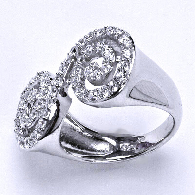 Stříbrný prsten, prsten ze stříbra, syntetický čirý zirkon, váha 6,2 g, vel.51,5