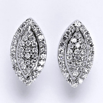 Stříbrné náušnice s čirými zirkony,náušničky ze stříbra,váha 6,91 g