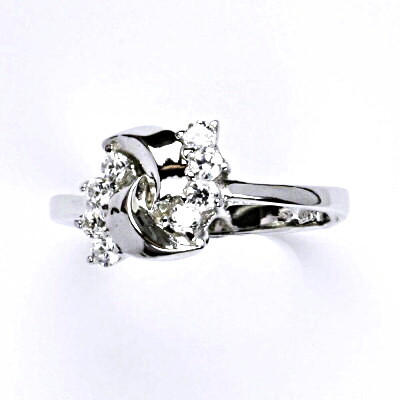 Stříbrný prsten s čirými zirkony, prstýnek ze stříbra