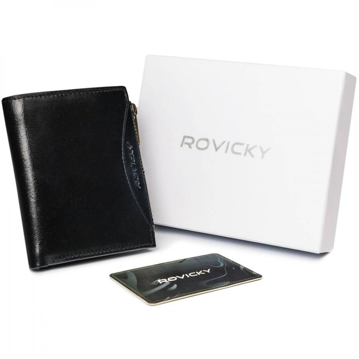 Trendová pánská kožená peněženka Dero, černá/černá