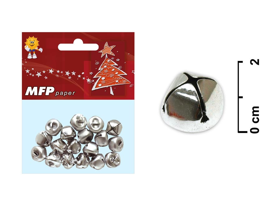 MFP 8885403 Rolničky 1,5cm 18ks stříbrné