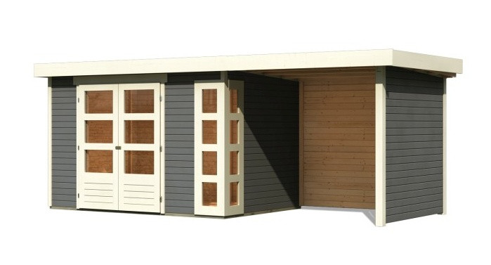 Dřevěný zahradní domek KERKO 4 s přístavkem 240 Lanitplast