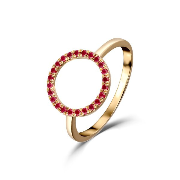 Prsten s rubíny 224-244-RU35 54-2.15g
