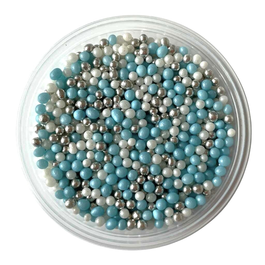 Cukrové mini perličky Modrý mix 50g