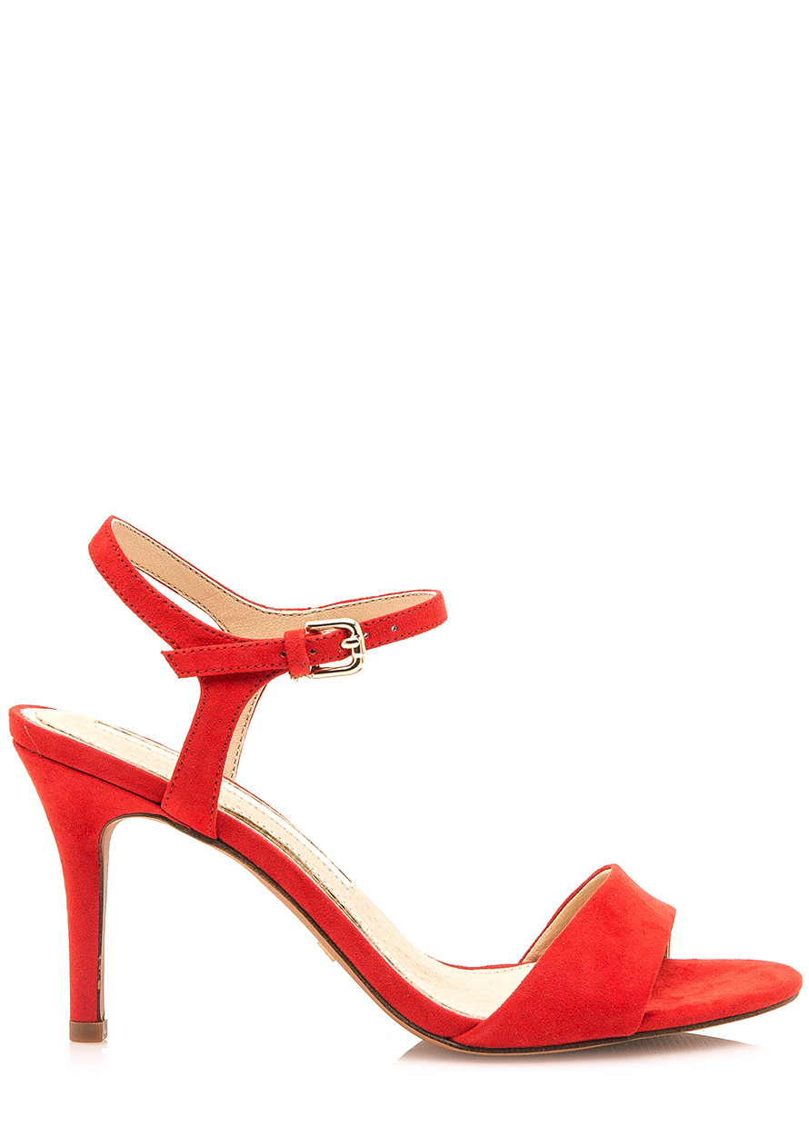 Červené sandály na jehlovém podpatku Maria Mare Velikost: 40