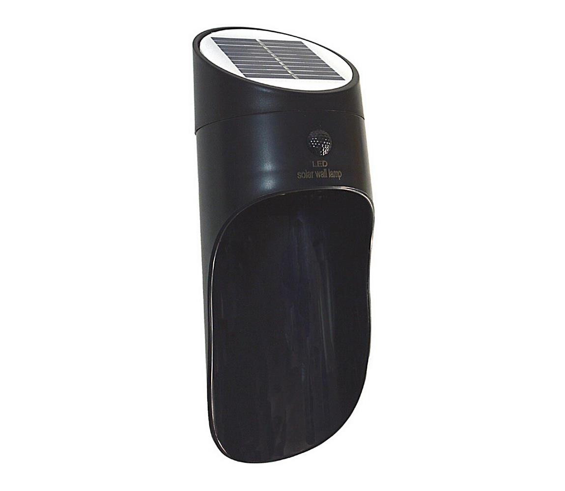 LED Solární nástěnné svítidlo se senzorem PALESA LED/1W/3,7V IP65 černá