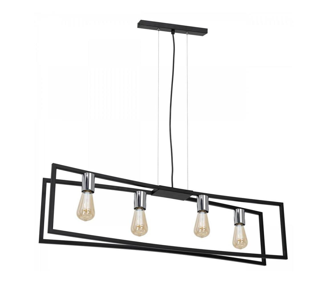 Lustr na lanku TUNJA 4xE27/60W/230V černá/chrom