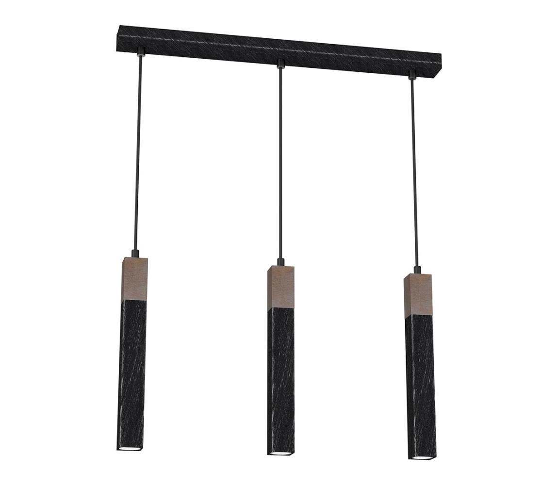 Lustr na lanku SOLO 3xGU10/MR11/40W/230V černá