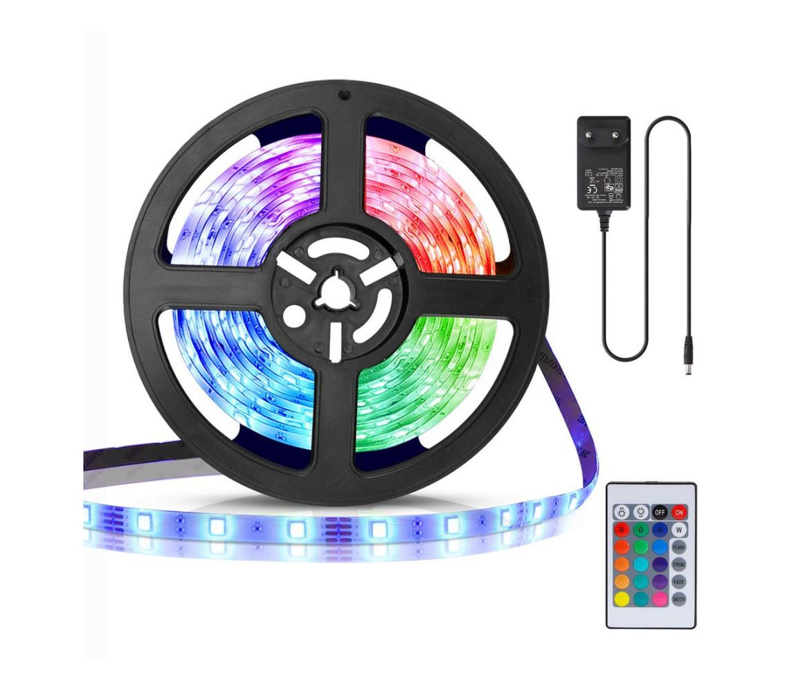 B.V.  - LED RGB Stmívatelný pásek 3m LED/24W/12/230V IP65 + DO
