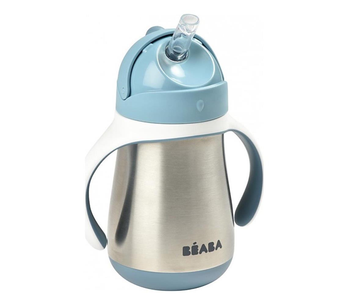 Beaba Beaba - Termoizolační hrnek s brčkem 250 ml modrá