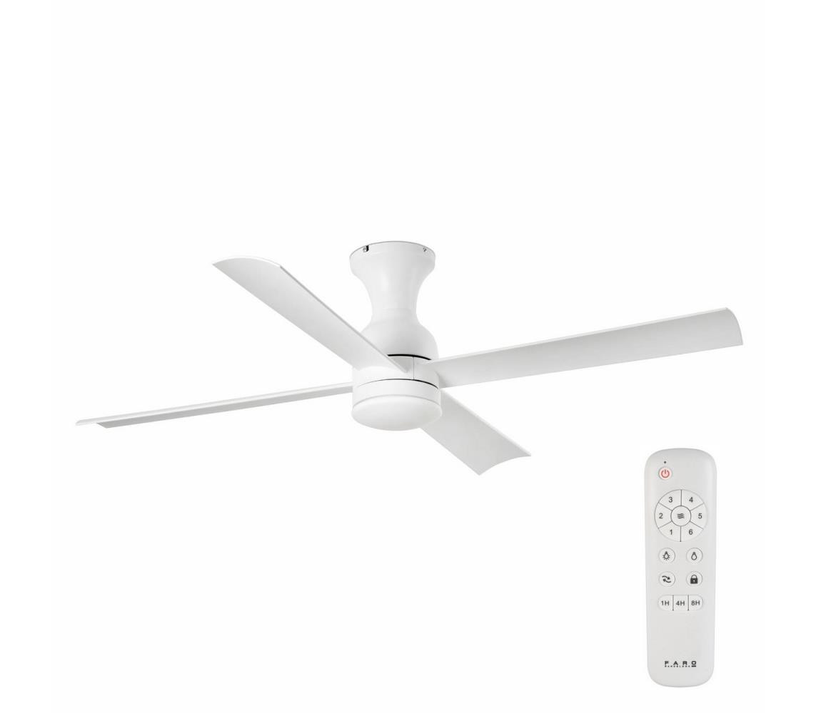 FARO Barcelona FARO 33756 - LED Stropní látor FRASER LED/16W/230V bílá pr. 120 cm + DO