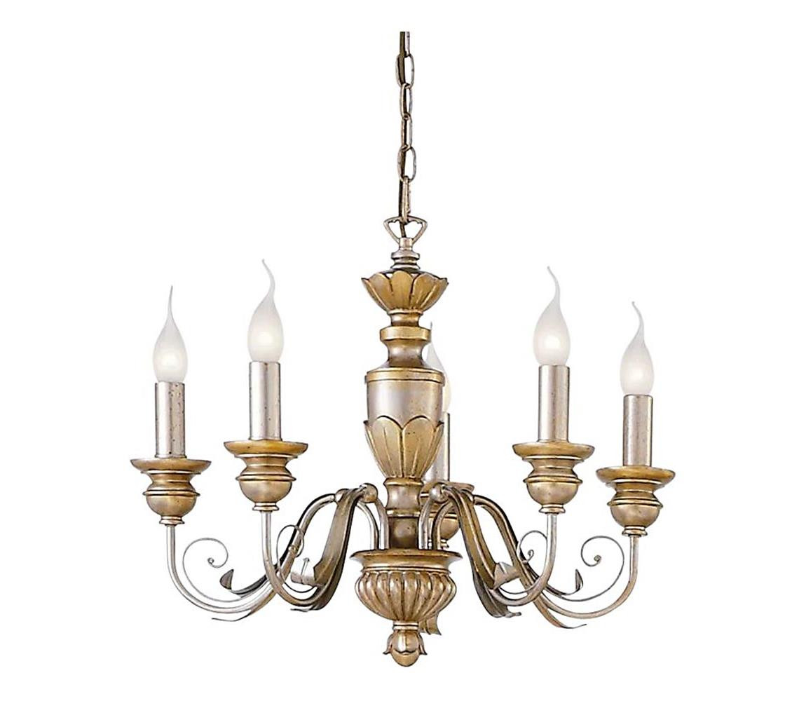 Ideal Lux Ideal Lux - Lustr na řetězu FIRENZE 5xE14/40W/230V pr. 55 cm zlatá