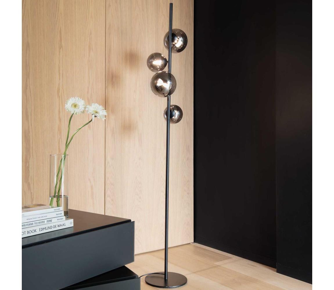 Ideal Lux Ideal Lux - LED Stojací lampa PERLAGE 4xG9/3W/230V černá/kouřová