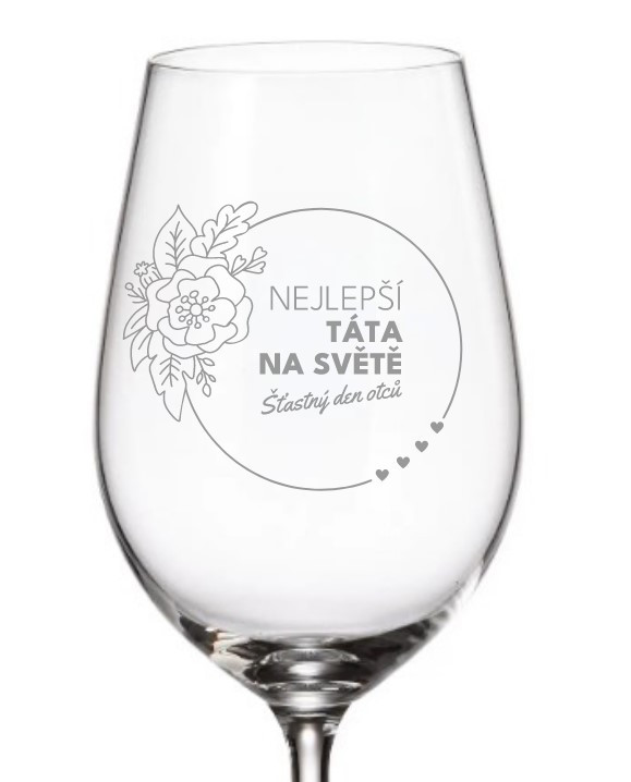 Dekorant Sklenička na víno pro tatínka NEJLEPŠÍ TÁTA NA SVĚTĚ