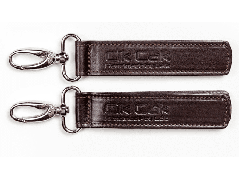 Cik Cak Úchyty na kočárek kožené tm. Hnědá stříbro