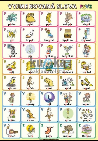 Vyjmenovaná slova PSVZ A4 (30x21 cm)