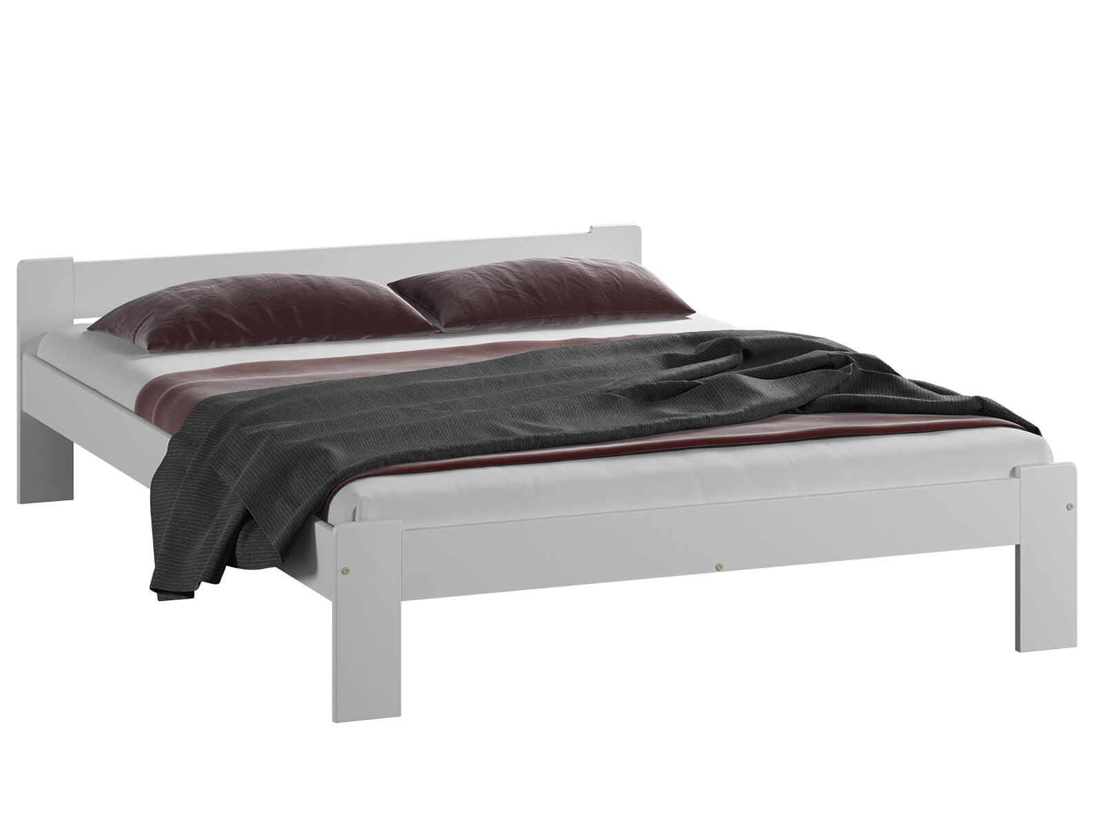 Maxi Postel z masivu Cecilie 160 x 200 cm, Bílá