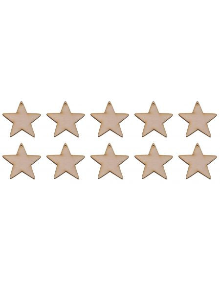 FK Sada dřevěných ozdob HVĚZDA, 10 ks