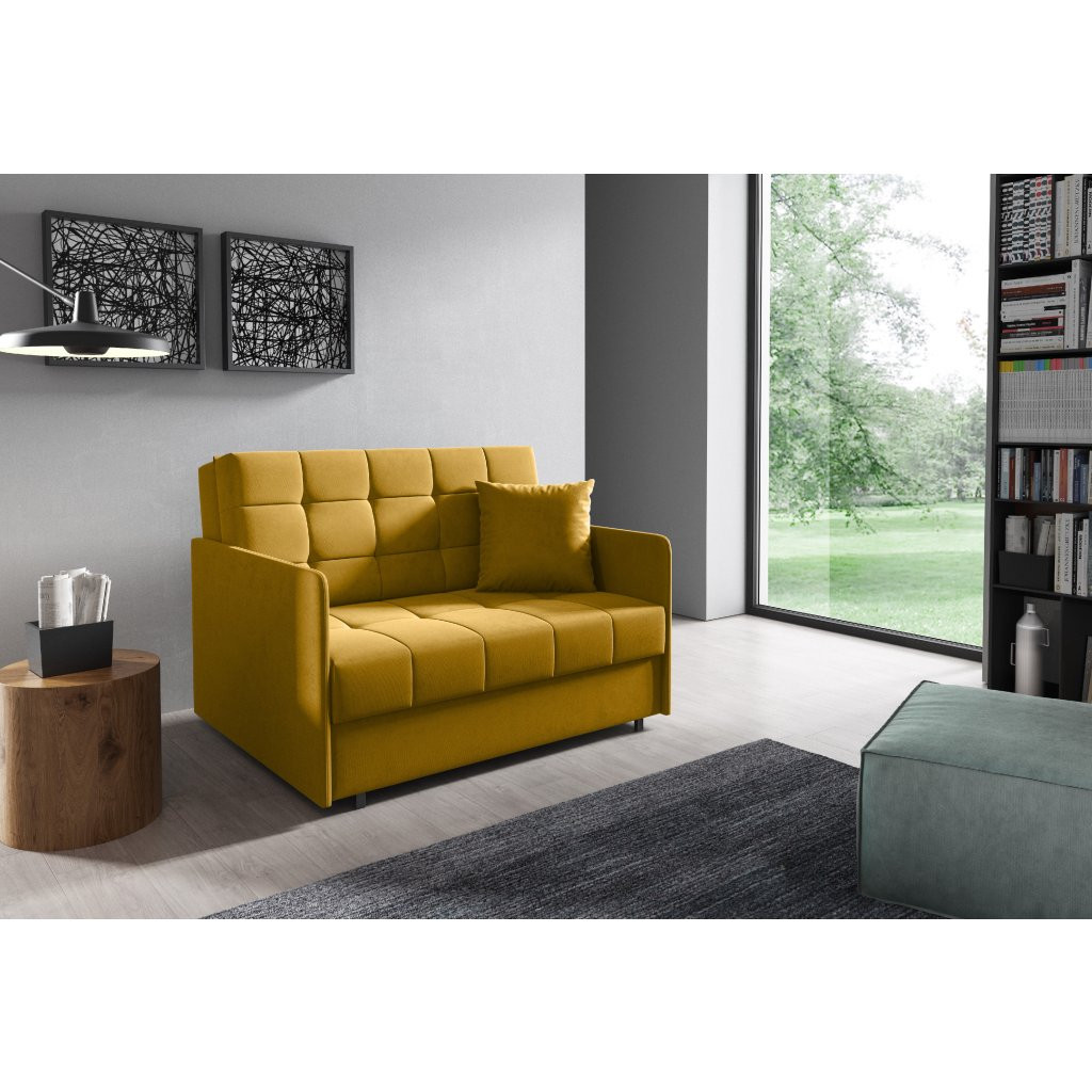 Eka Pohovka AMERYKANKA 170, 125 cm Barva látky: KRONOS 01 (Žlutá)