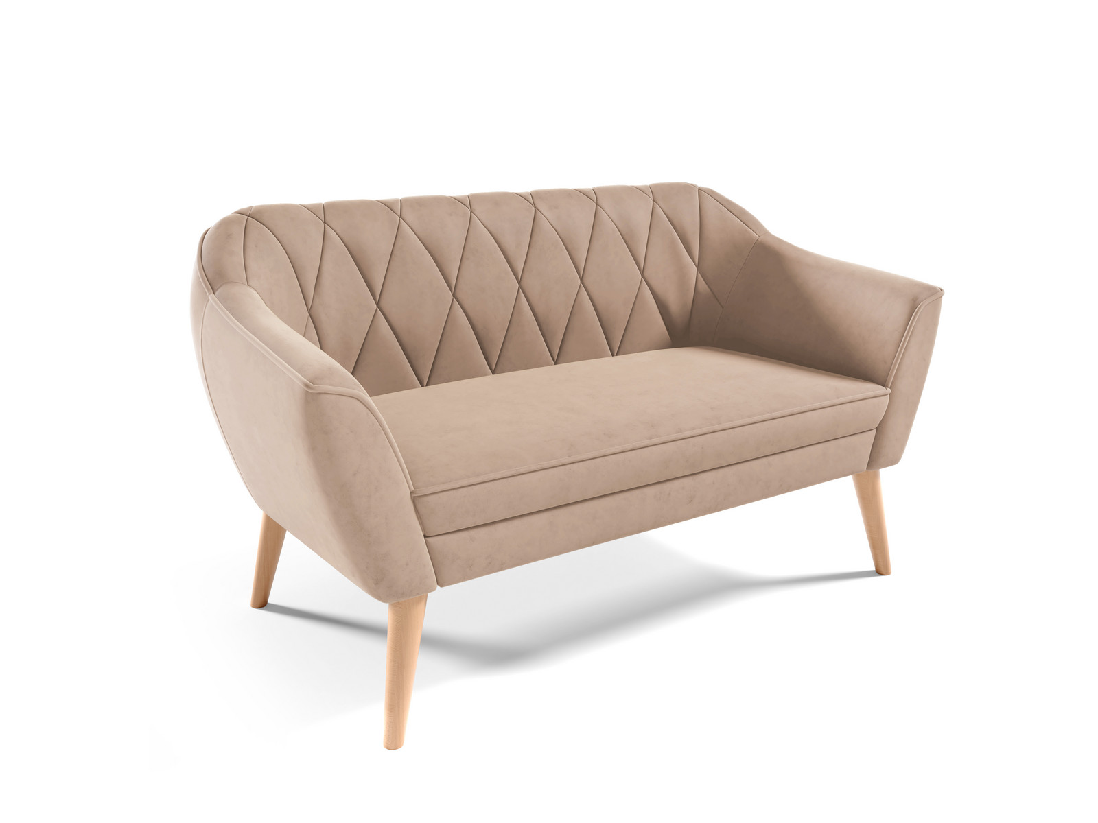 Eka Pohovka PRIME, 140 cm Velutto 03 - Světlý hnědá, bez nohou