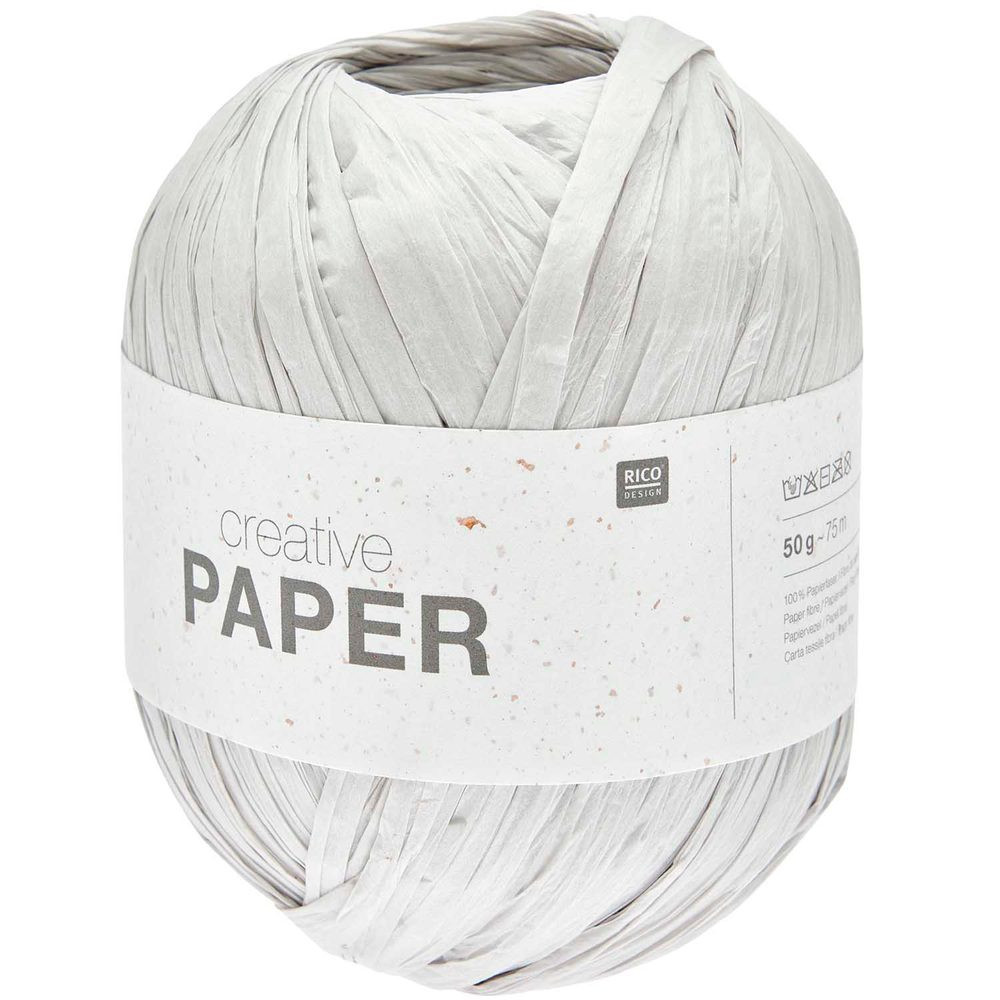 Rico design háčkovací papírová příze Creative paper odstín 002 krémová - 1 ks