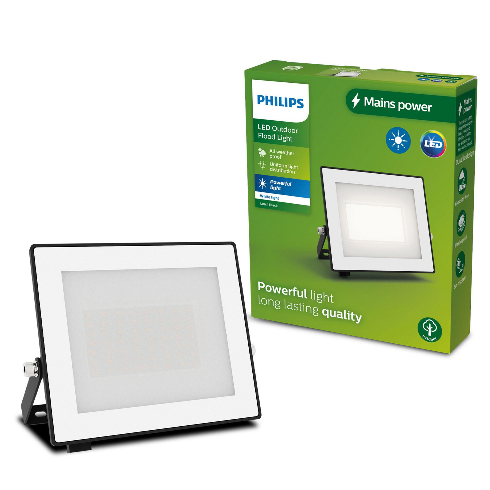 Reflektor LED Svítidlo Reflektor 30W 3200lm 3000K IP65 černá Lois Philips PHSNAS0225