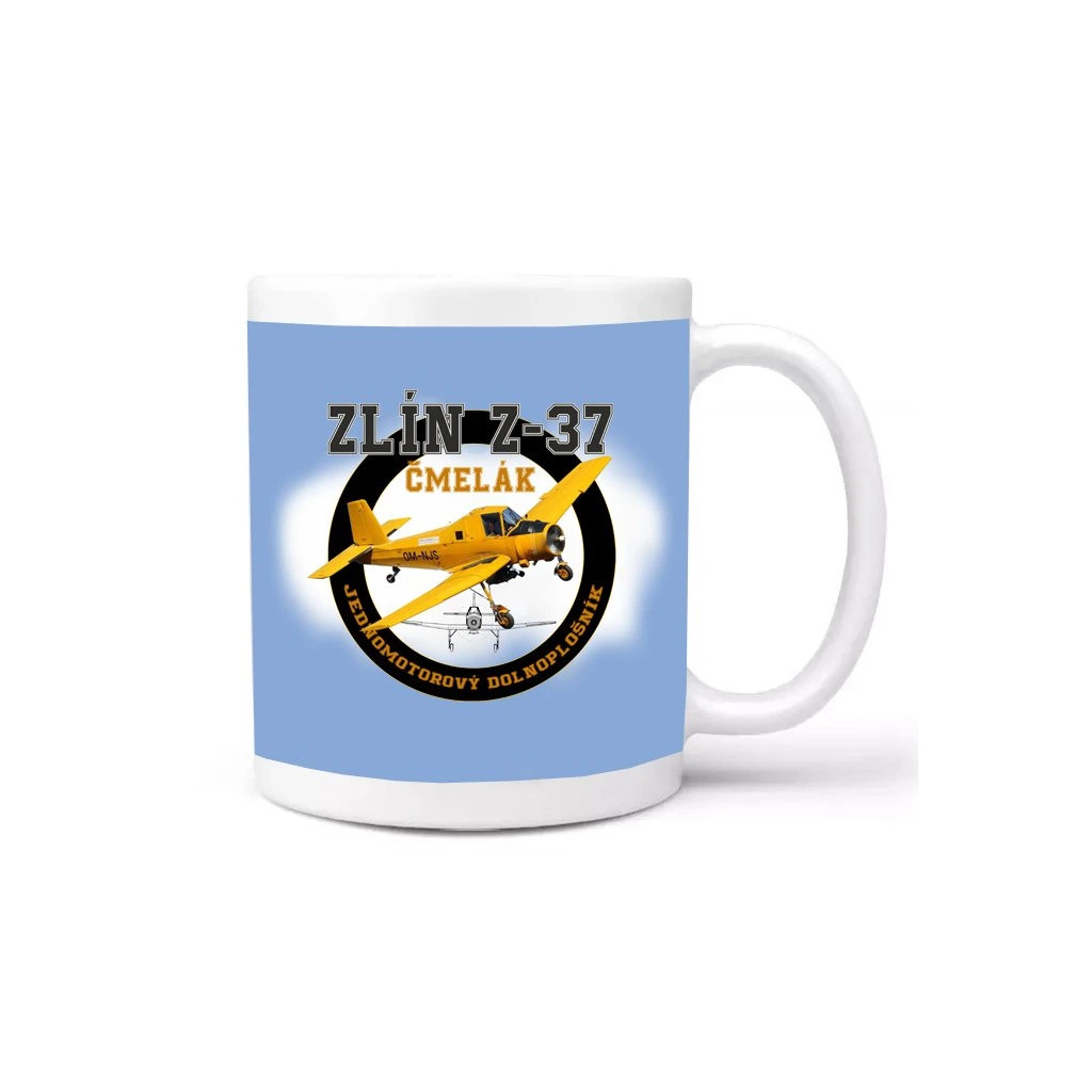 Hrnek Striker Zlín Z-37 Čmelák - modrý-bílý