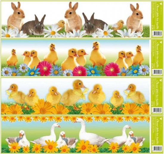 Anděl Velikonoční okenní fólie - pruh - živá velikonoční zvířátka - 789