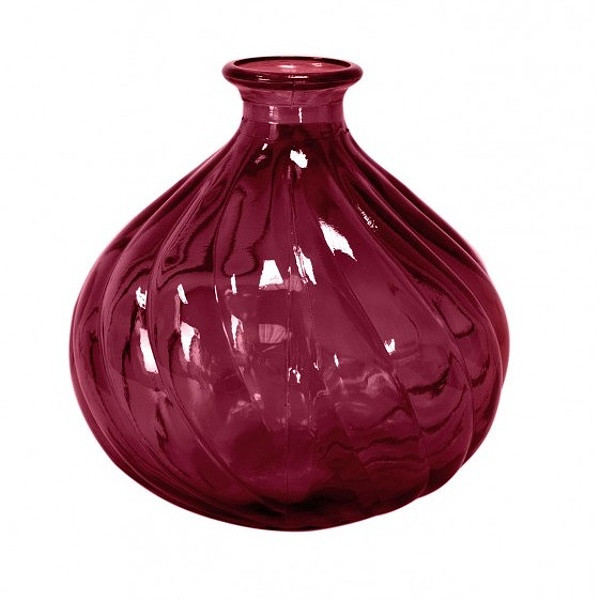 Váza skleněná kulatá růžová 17x17 cm