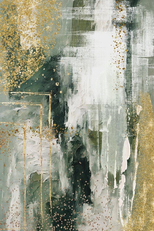 Sally Ann Moss Ilustrace Green and Gold Moment II, Sally Ann Moss, 26.7 × 40 cm