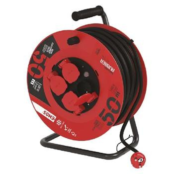 Emos P084501 Venkovní prodlužovací kabel na bubnu 50 m / 4 zás. / černý / guma / 230V / 1,5 mm2