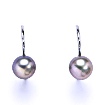 Náušnice stříbrné s přírodní šedorůžovou perlou, NK 1183 pp 6mm