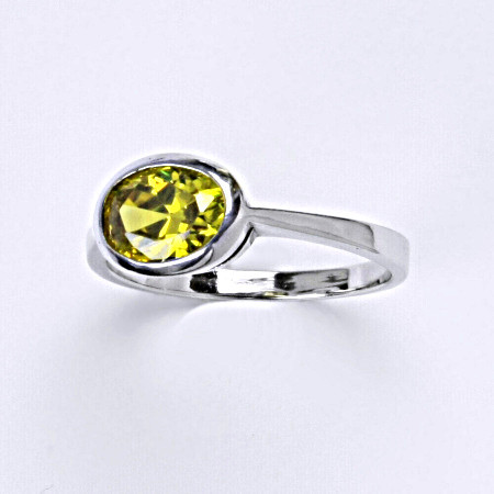 Stříbrný prsten se zirkony yellow