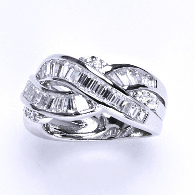 Stříbrný prsten s čirými zirkony,prstýnek ze stříbra,váha 6,41 g