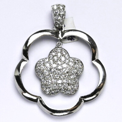 Stříbrný přívěsek s čirými zirkony,  váha 6,09 g