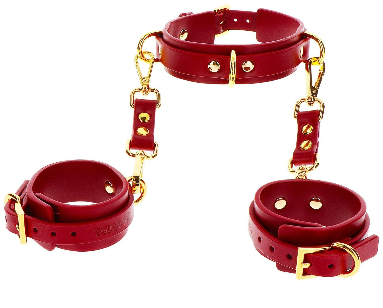 Taboom Obojek s D-kroužky a pouty na ruce Bondage In Luxury - Taboom
