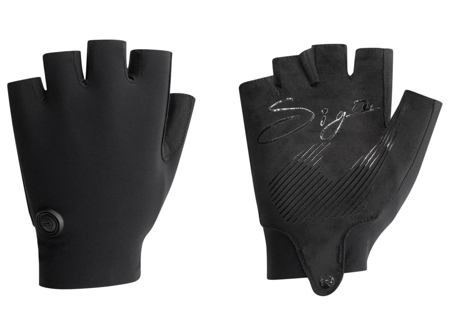 Natahovací cyklistické rukavice Rogelli SIGNATURE bez polstrování, černé 2XL