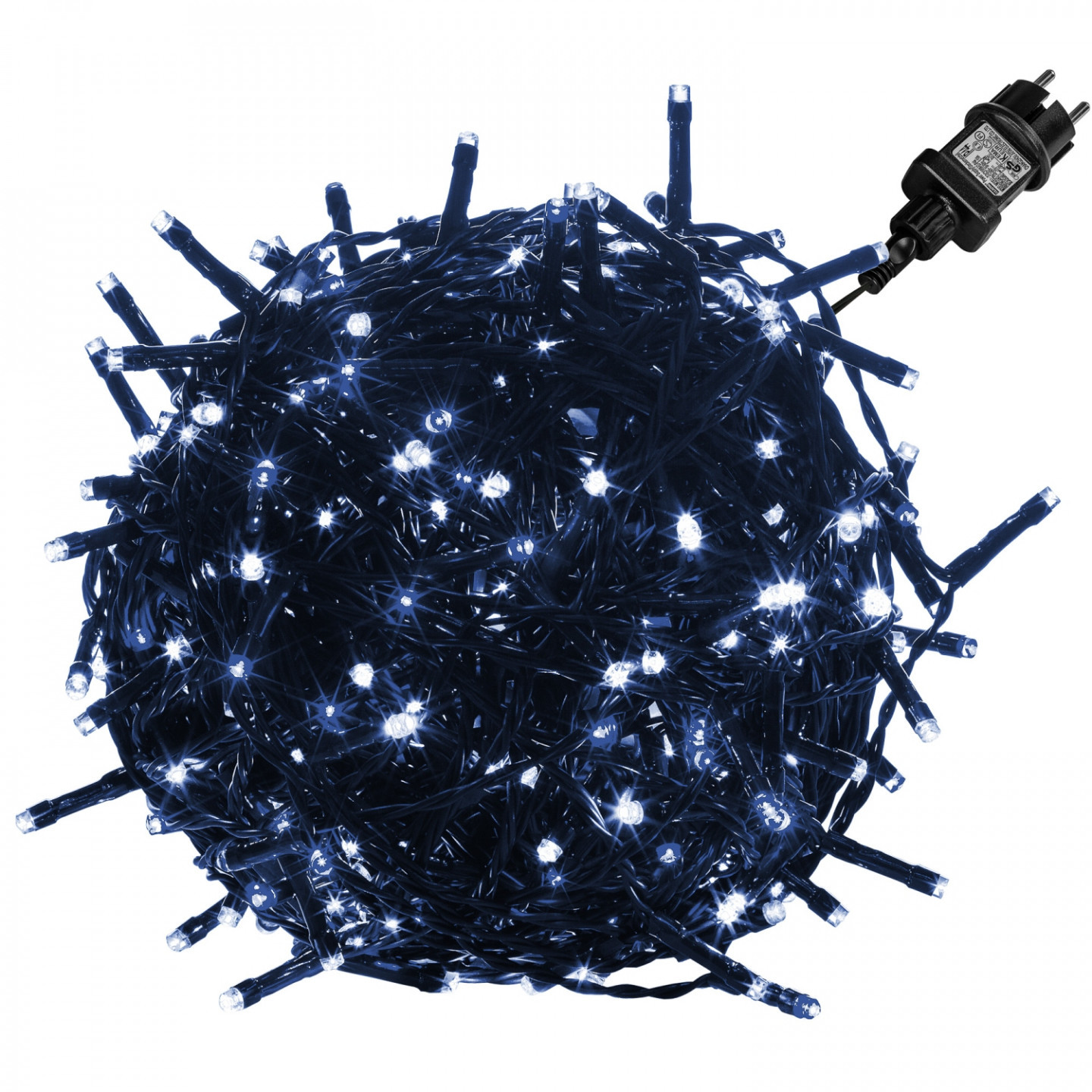 Goleto Vánoční LED osvětlení 5 m | studená bílá 50 LED | zelený kabel