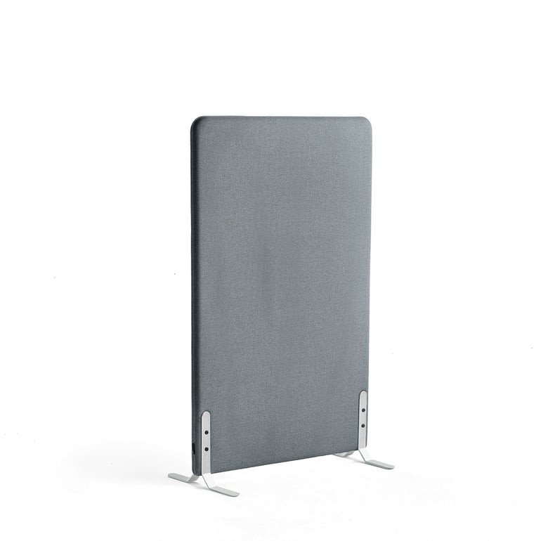 Paraván ZONE, 1360x800x46 mm, potah Rivet, bílé nohy, modrošedá