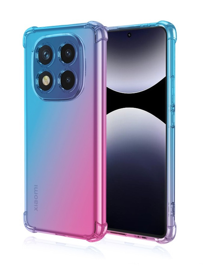 Kryt TopQ Xiaomi Redmi Note 14 Pro Shock duhový modro-růžový 136716