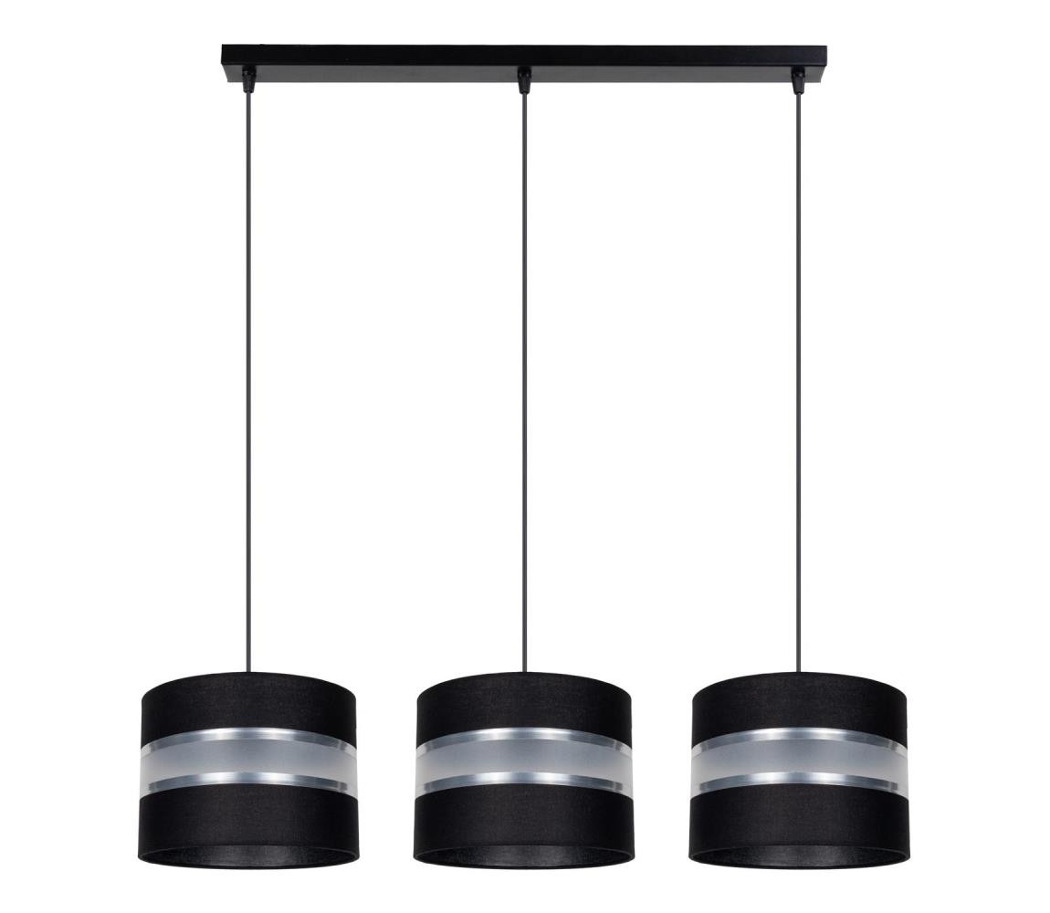 Lustr na lanku CORAL 3xE27/60W/230V černá