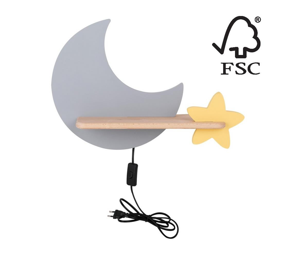 LED Dětské nástěnné svítidlo s poličkou MOON LED/5W/230V