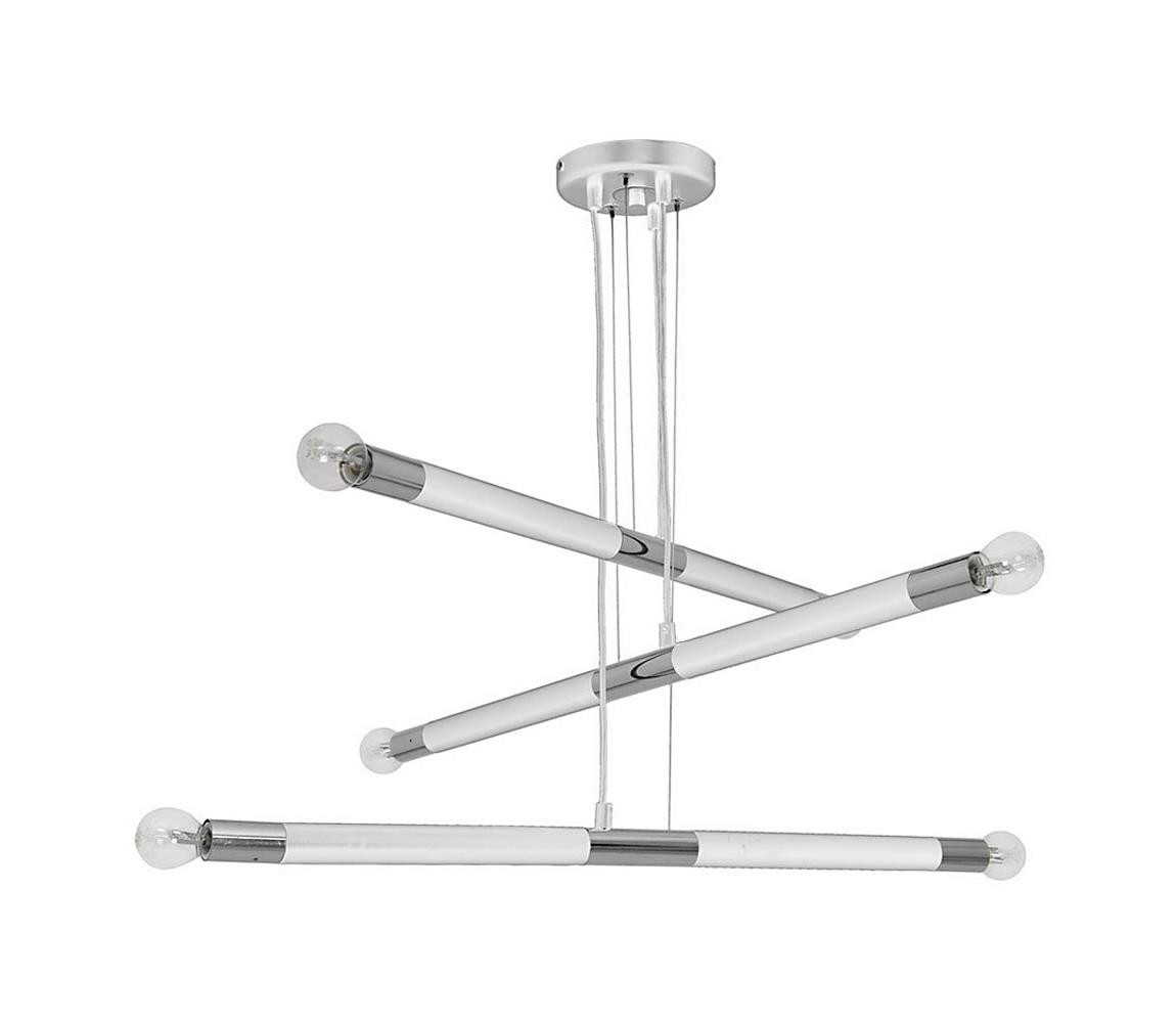 Lustr na lanku BASTONE WHITE 6xE14/40W/230V