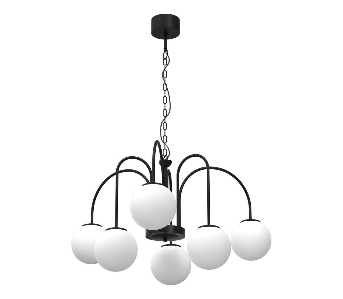 Lustr na řetězu CAMBRIDGE 6xE14/60W/230V černá