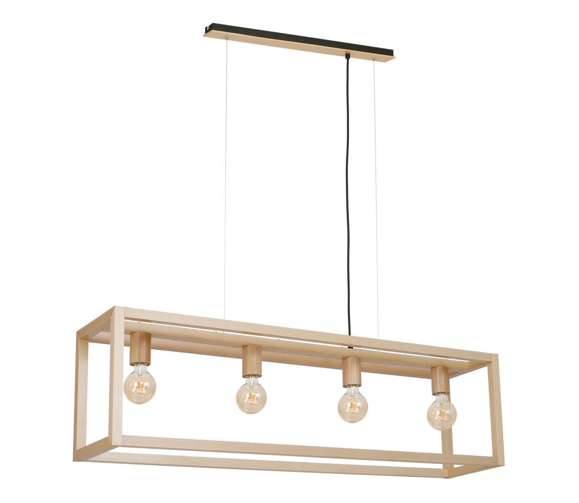 Lustr na lanku LEGNO 4xE27/60W/230V
