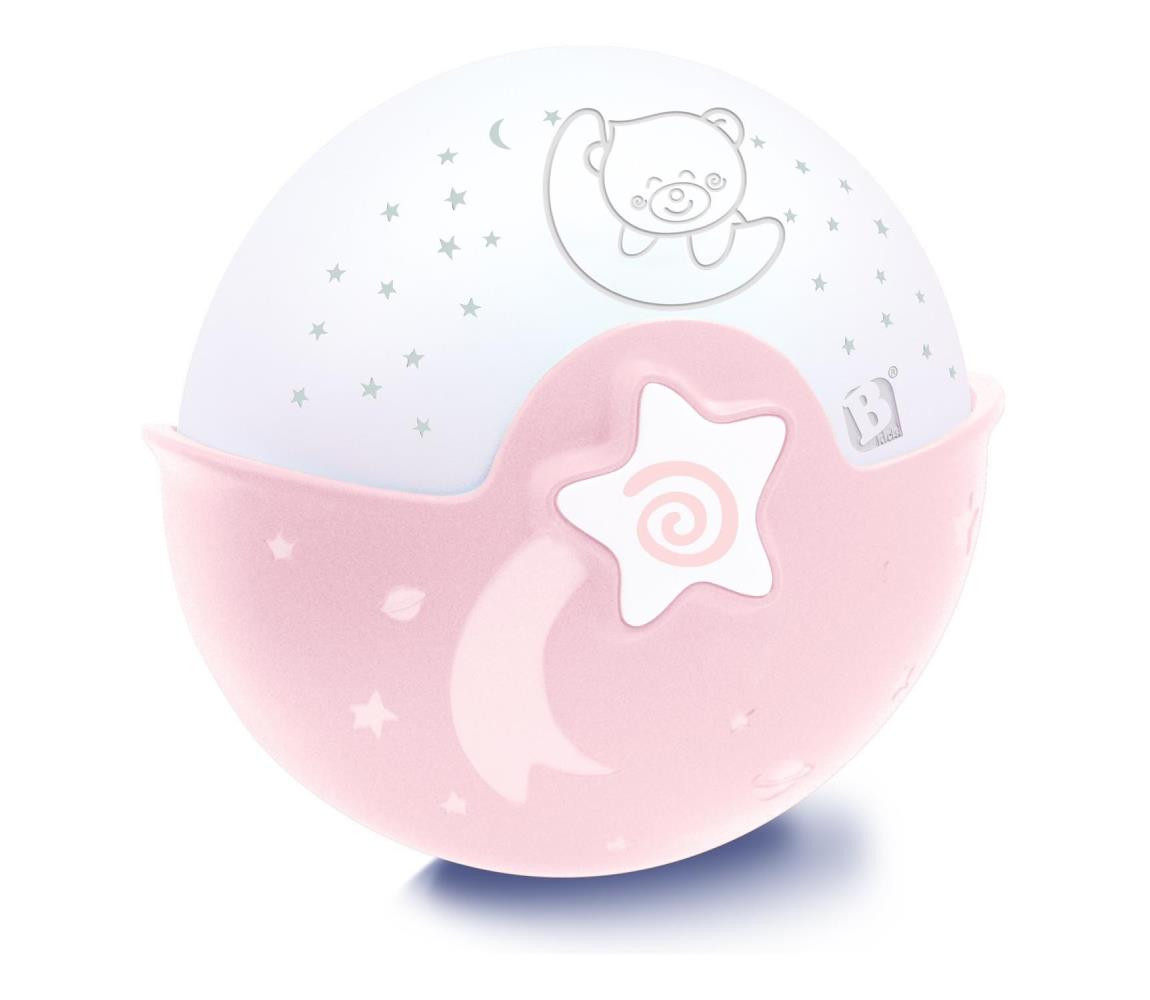 Infantino Infantino - Dětská lampička s projektorem 3xAA růžová