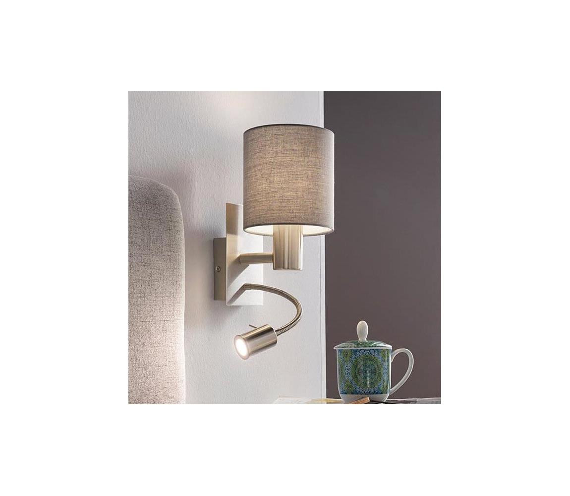 Eglo Eglo 96479 - LED Flexibilní svítidlo PASTERI 1xE27/40W+LED/3,8W šedá