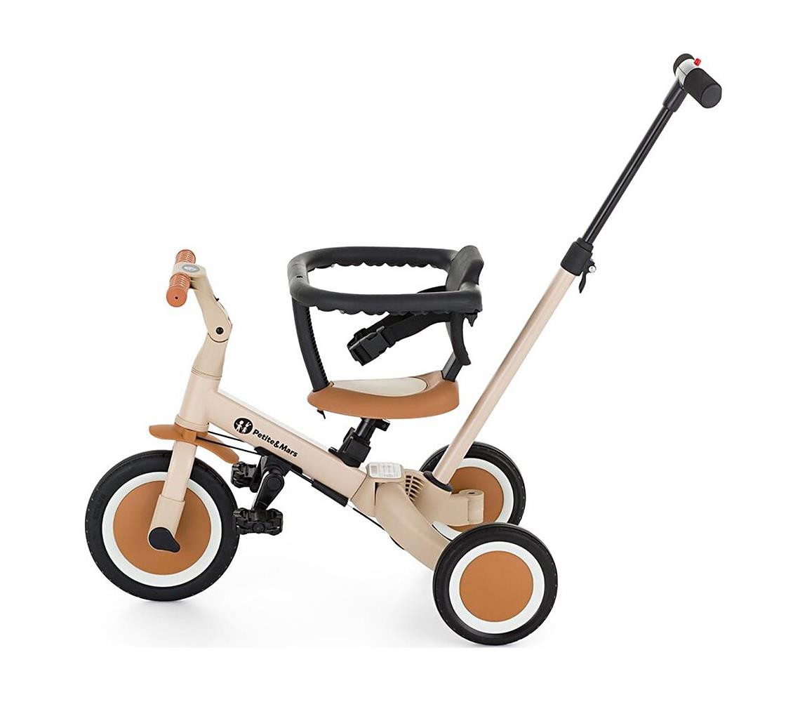 Petite&Mars PETITE&MARS - Dětská tříkolka 5v1 TURBO Desert Sand