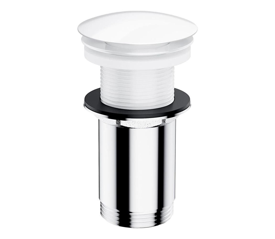 OMNIRES OMNIRES A716BP - Umyvadlová výpusť CLICK-CLACK pr. 6,6 cm lesklá bílá